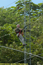 Paul climbing the rotating tower