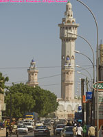 minaret over city street